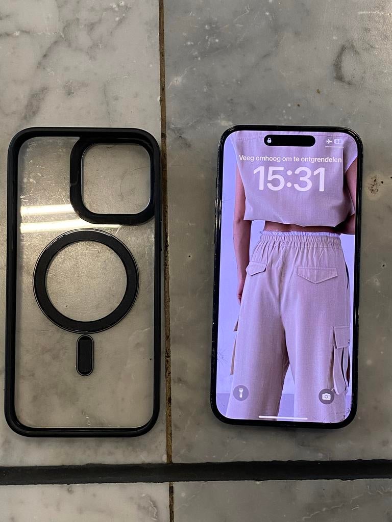 iPhone 14 Pro Max 256GB Zwart - Scherm Beschadigd, Telecommunicatie, Mobiele telefoons | Apple iPhone, Gebruikt, 256 GB, Zonder abonnement