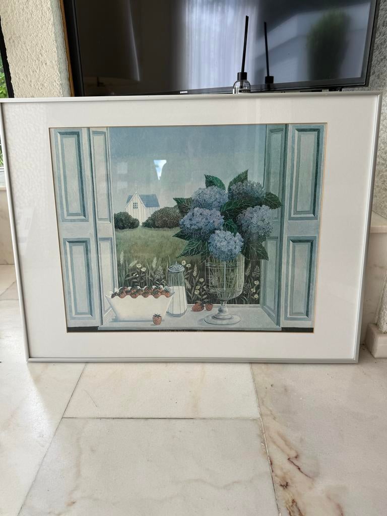 Schilderij Laetitia de Haas - Stilleven met Hydrangea, Antiek en Kunst, Ophalen