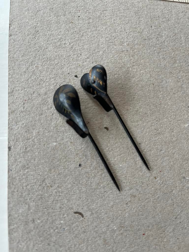 Antieke behang/schilderijhaakjes set van 2, Ophalen of Verzenden