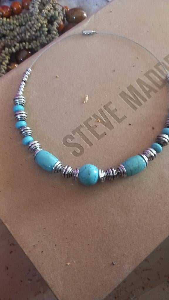 Spang met turkoois kralen, Blauw, Ophalen of Verzenden, Zo goed als nieuw, Steen of Mineraal