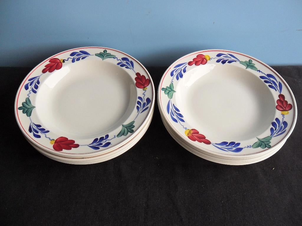 Pasta borden Boerenbont – Royal Sphinx, Ophalen of Verzenden, Zo goed als nieuw, Bord(en), Aardewerk