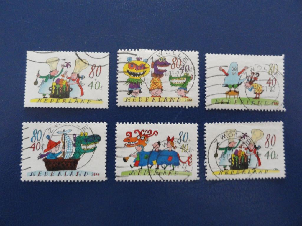 Nederland nvph 1930a-f gestempeld € 0,40, Verzenden, Na 1940, Gestempeld