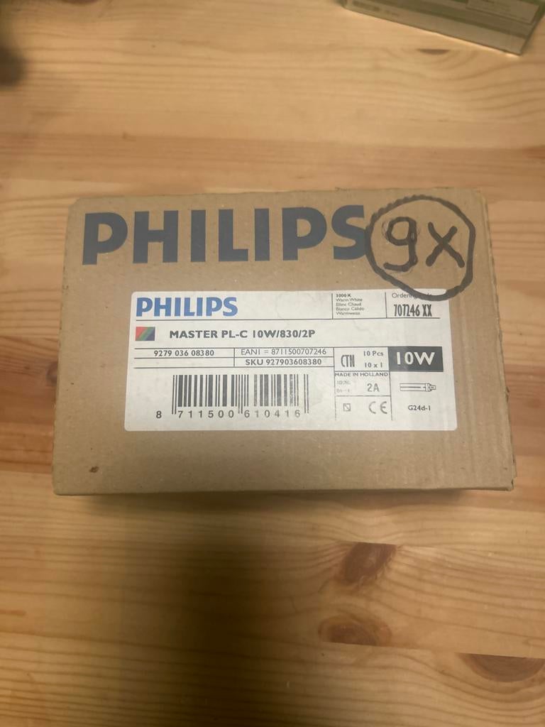 17x Philips PL-C TL Lampen – 818W + 910W – Warm Wit 3000K, Ophalen of Verzenden, Gebruikt, Minder dan 50 watt, Lamp