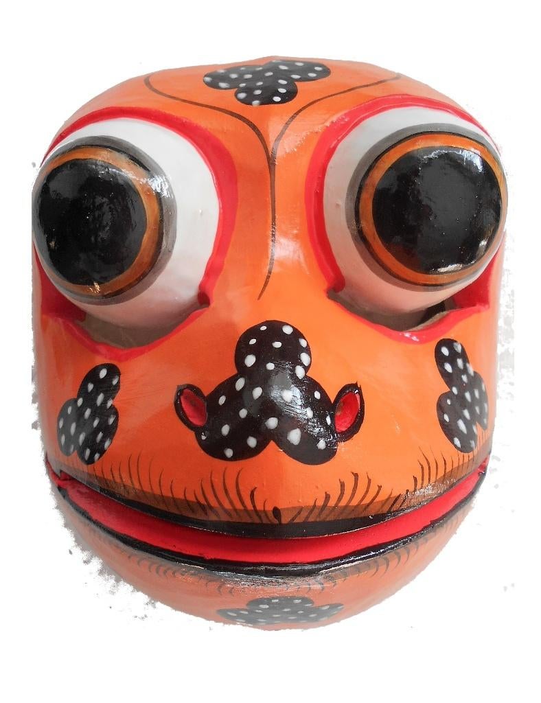 Balinees Handwerk: Kleurrijk Topeng Masker "Kikker" TOP178, Verzenden