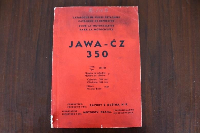 JAWA CZ 350 1959 pieces detachees onderdelen boekje typ 354, Motoren, Ophalen of Verzenden, Overige merken