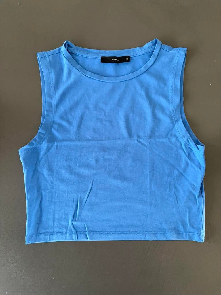 Only Pigalle topje maat XS, Blauw, Ophalen of Verzenden, Zo goed als nieuw, Zonder mouw