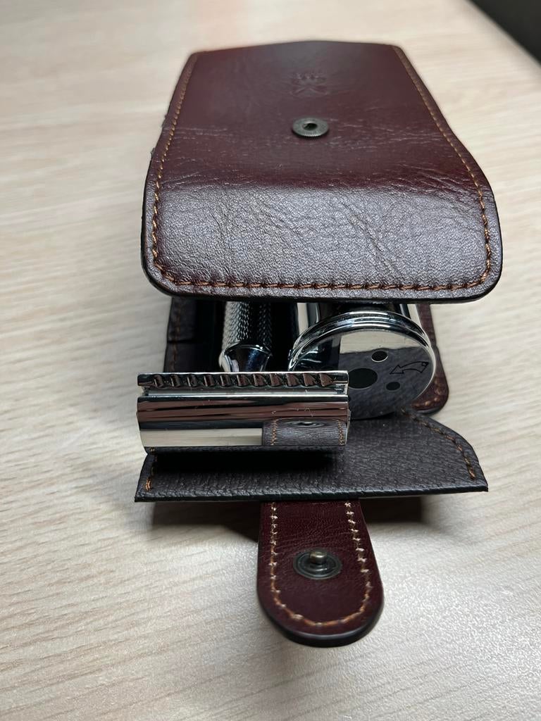 Mühle Bruin Leren Scheer Reistas - Nieuw!, Ophalen, Nieuw, Gehele gezicht, Verzorging