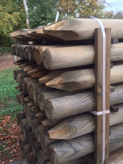 Ronde palen, weipalen, boompalen, geimpregneerd en gefreesd, Tuin en Terras, Ophalen of Verzenden, Nieuw, 180 tot 250 cm, Palen