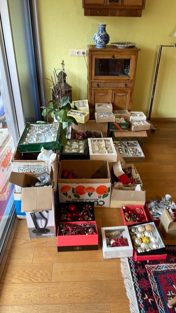 Kerstspullen zilver rood 70 jaar gespaard, Ophalen, Gebruikt