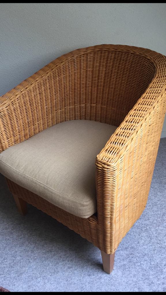 2 Luxe Lounge Rotan stoelen met dik kussen. Nieuw., Huis en Inrichting, Stoelen, Overige materialen, Twee, Bruin, Rotan lounge stoelen.