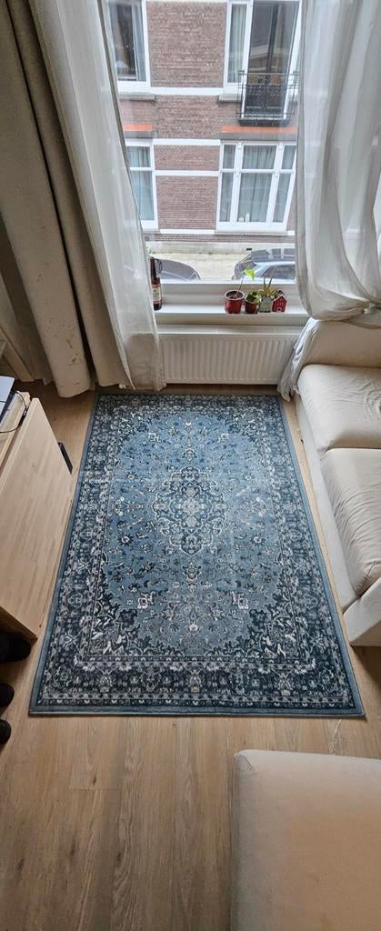 IKEA VEDBAK vloerkleed blauw, Ophalen, 100 tot 150 cm, Blauw, Zo goed als nieuw