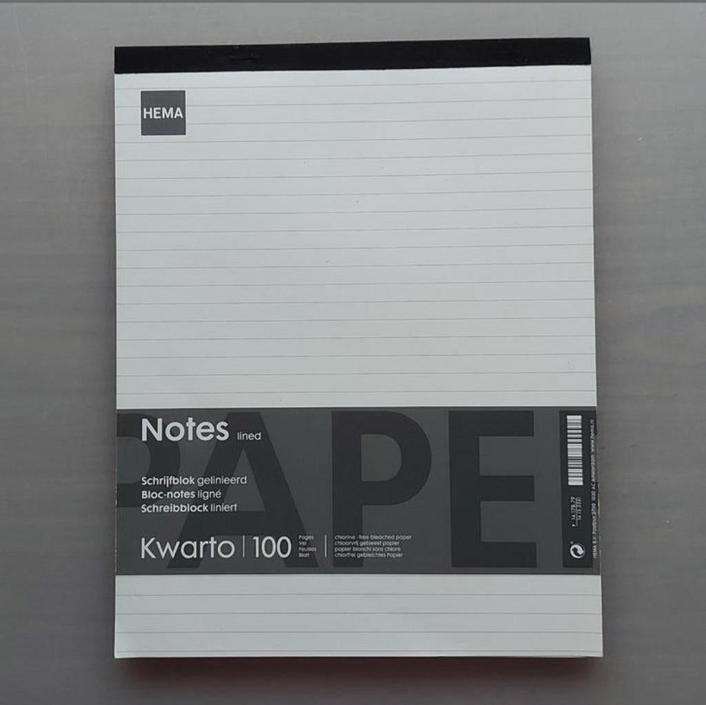 NIEUW! Hema schrijfblok 100 vel A4  gelinieerd papier, Diversen, Ophalen, Nieuw