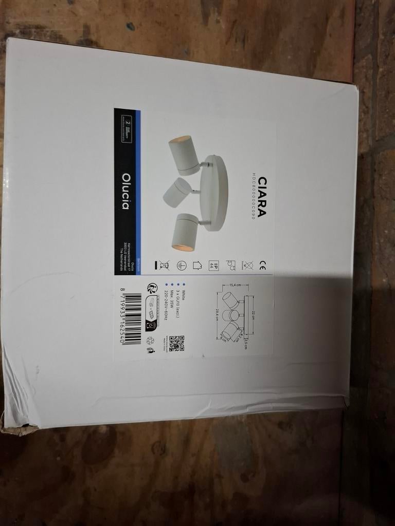 Nieuwe Plafondlamp Olucia Ciara - Wit, 3 Spots, Ophalen, Nieuw, Metaal, Modern, Industrieel