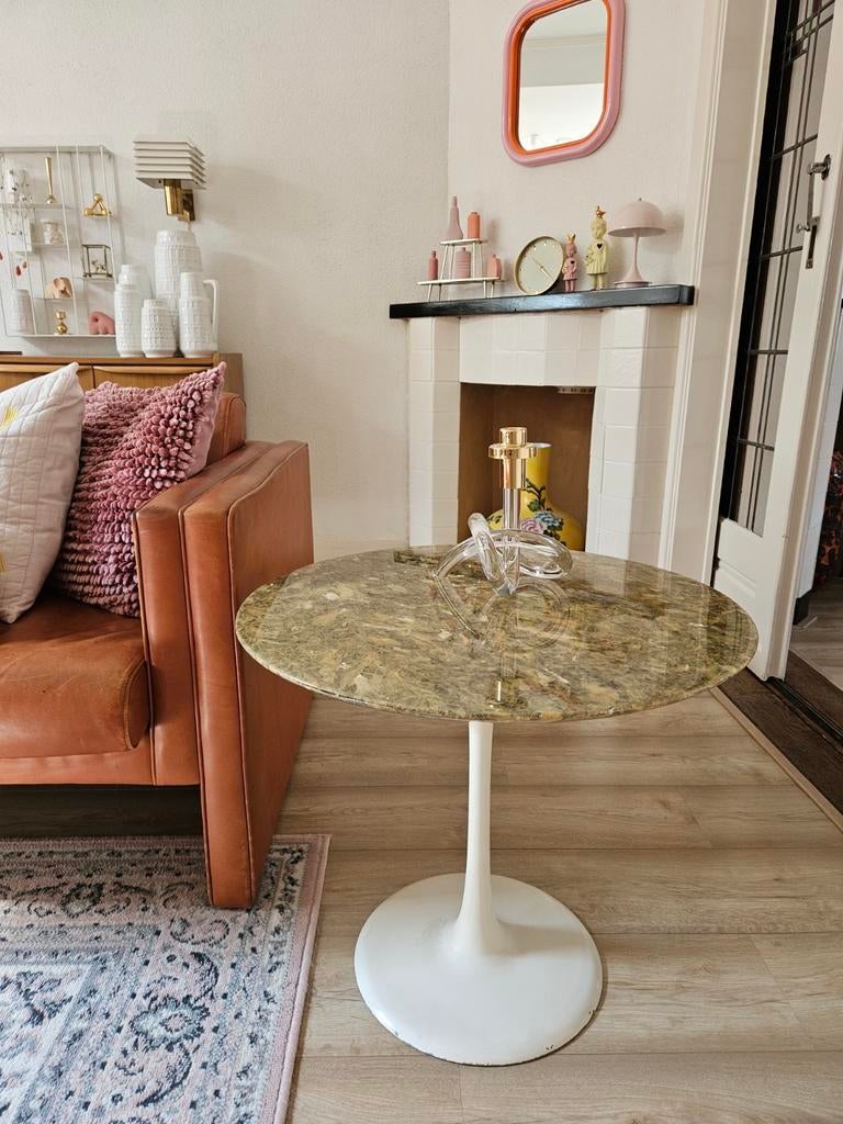 Vintage space age Lübke Tulip bijzettafel, Huis en Inrichting, Tafels | Bijzettafels, Overige materialen, Gebruikt, Lübke, Ophalen