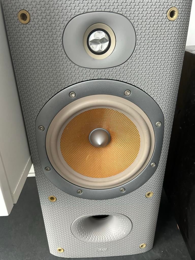 Bowers & Wilkins (B&W) speakerset met versterker en stands, Ophalen, Gebruikt, Bowers & Wilkins (B&W), 120 watt of meer