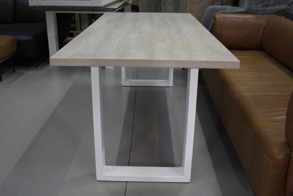 Mooie lichte tafel eettafel bureau wit hout 200x90 cm., Modern, Ophalen, Zo goed als nieuw