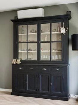 Zwarte buffetkast, Ophalen, Gebruikt, Met deur(en), 150 tot 200 cm