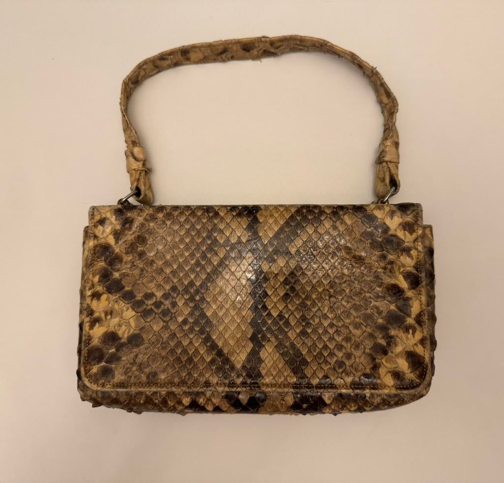 Vintage python clutch from the year 1960, Ophalen of Verzenden, Gebruikt, Overige kleuren, Handtas