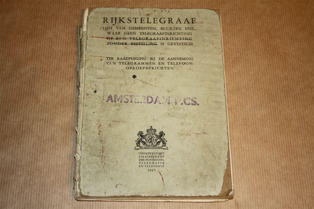 Rijkstelegraaf - Lijst van gemeenten e.d. - PTT 1947 !!, Ophalen of Verzenden, Gelezen