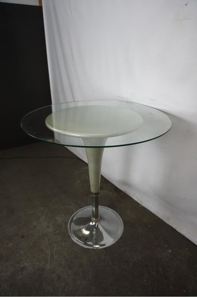 Statafel met glazen blad, Gebruikt, Onbekend, Ophalen of Verzenden, Onbekend