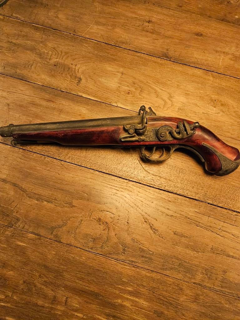 Decoratieve replica van een vuursteenpistool, Verzamelen, Ophalen of Verzenden