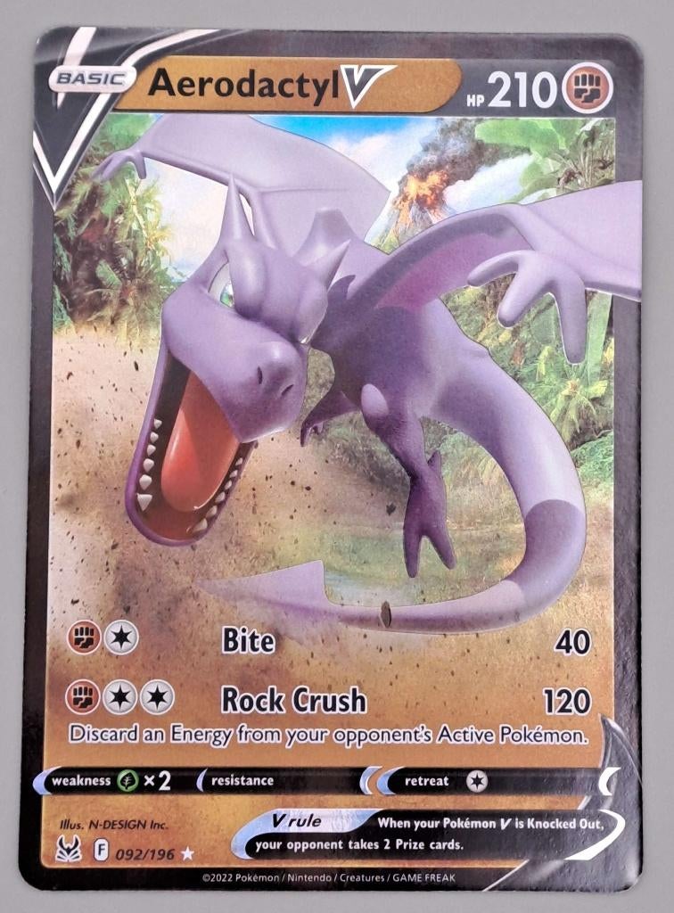Aerodactyl LOR 092, Hobby en Vrije tijd, Verzamelkaartspellen | Pokémon, Ophalen of Verzenden, Zo goed als nieuw, Losse kaart