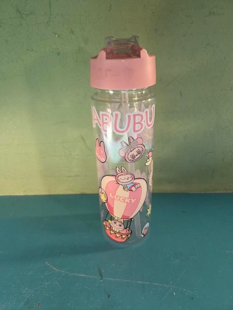 Leuke Roze Drinkfles met Konijntjes, Diversen, Schoolbenodigdheden, Ophalen of Verzenden, Zo goed als nieuw