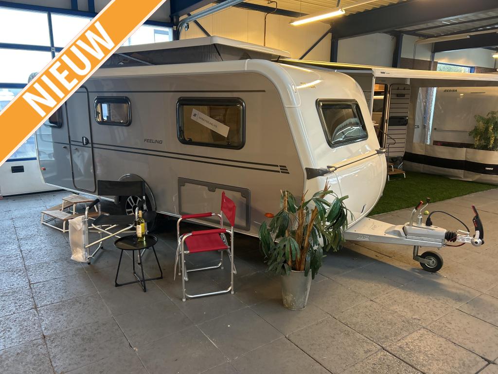 GLOEDNIEUWE ERIBA FEELING 470, Caravans en Kamperen, Bedrijf, Tot en met 3, 5 tot 6 meter, Eriba