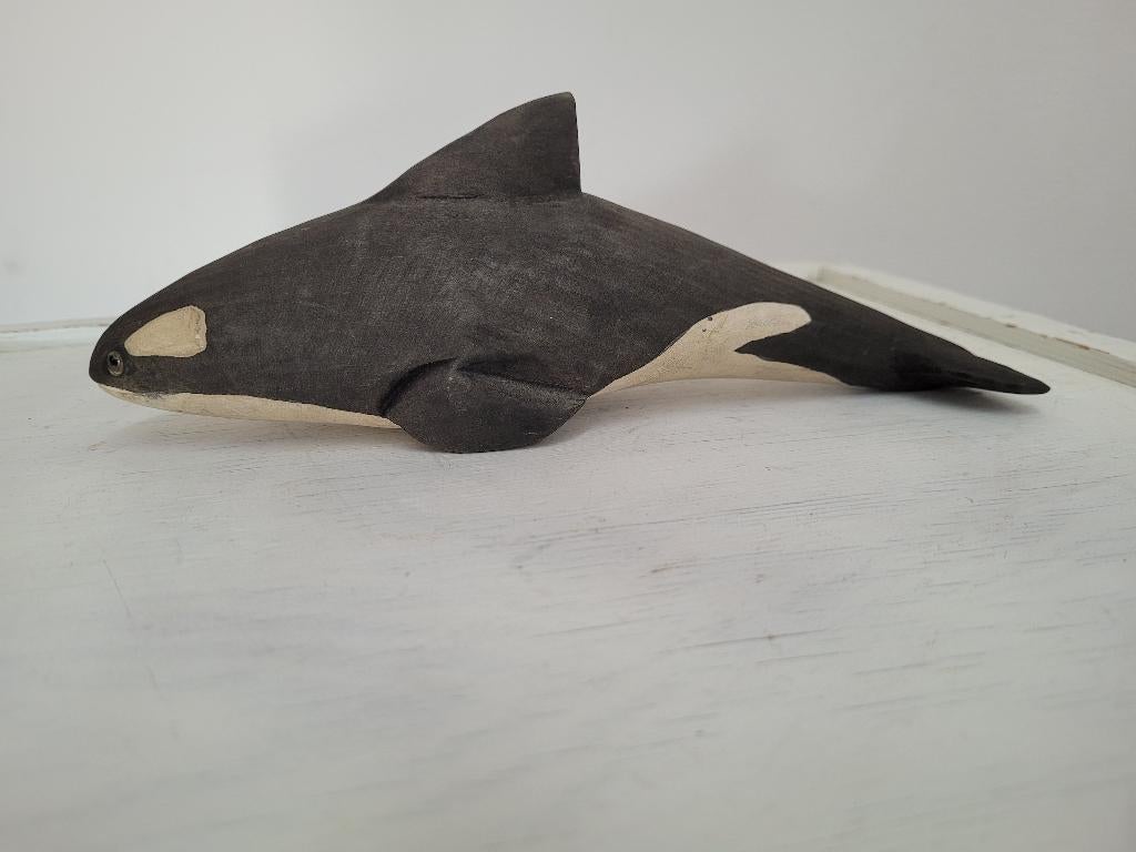 mooie handgemaakte houten orka beeld, Ophalen of Verzenden, Handgemaakt, Beeld