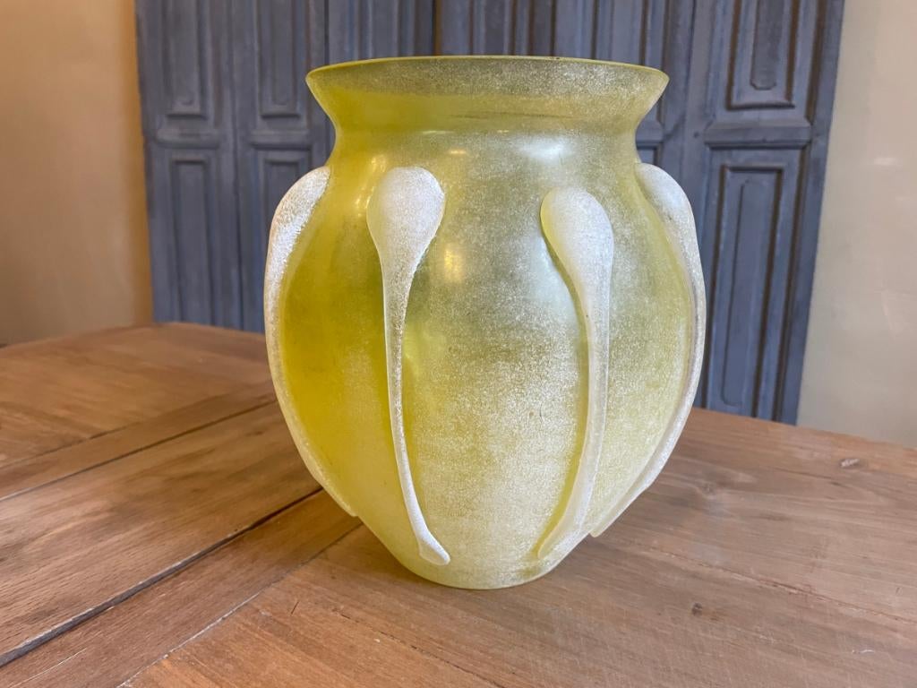 Vaas Jaren 70 Verre Murano Scavo Frans, Ophalen of Verzenden