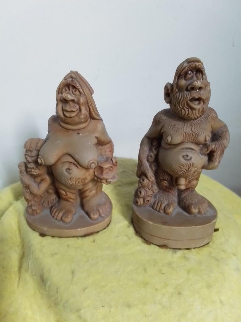 1649) beeldjes naturisten paar  man-vrouw  met kind  hoog15c, Ophalen of Verzenden