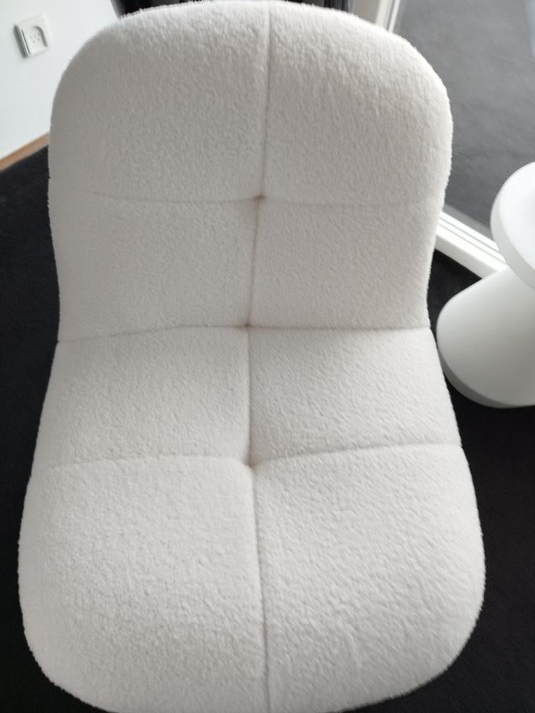 Nieuwe witte TEDDY draaifauteuil, nooit gebruikt, Ophalen, Nieuw, 75 tot 100 cm, 50 tot 75 cm