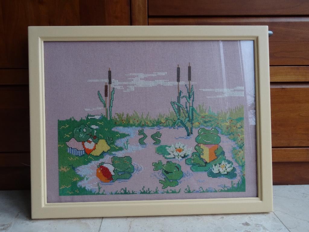 Kikkerborduurwerk, 44 x 56 cm, Kinderen en Baby's, Kinderkamer | Inrichting en Decoratie, Ophalen of Verzenden, Zo goed als nieuw