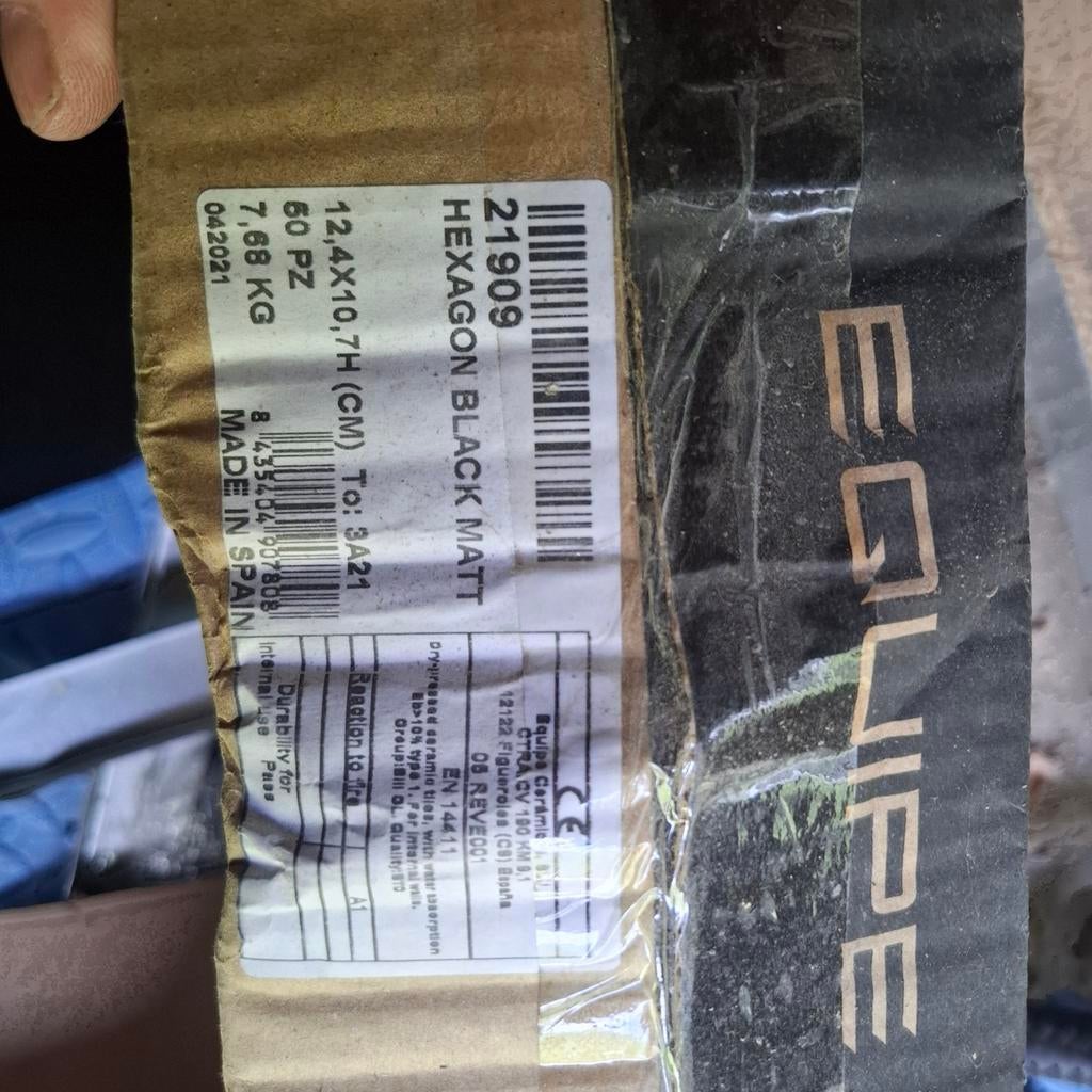 Hexagon tegels zwart mat 5,5 pakketten, Ophalen