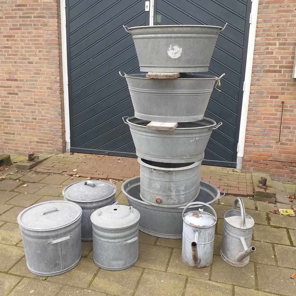 Teil , gieter , vuilnisemmer, wecketel van zink, Ophalen