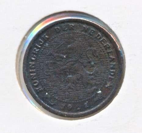 Nederland halve cent 1921 Wilhelmina, Ophalen of Verzenden, Koningin Wilhelmina, Overige waardes, Losse munt
