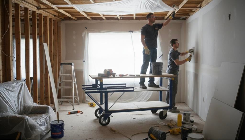 Multifunctionele kamersteiger, werkbank, Ophalen of Verzenden, Zo goed als nieuw, Rolsteiger of Kamersteiger, Minder dan 2 meter