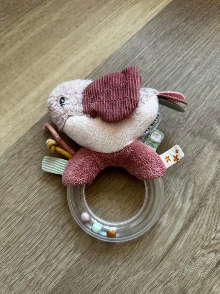 Little Dutch Rammelaar Vogel Roze Schattig Rammelaartje Baby, Ophalen of Verzenden, Gebruikt, Rammelaar