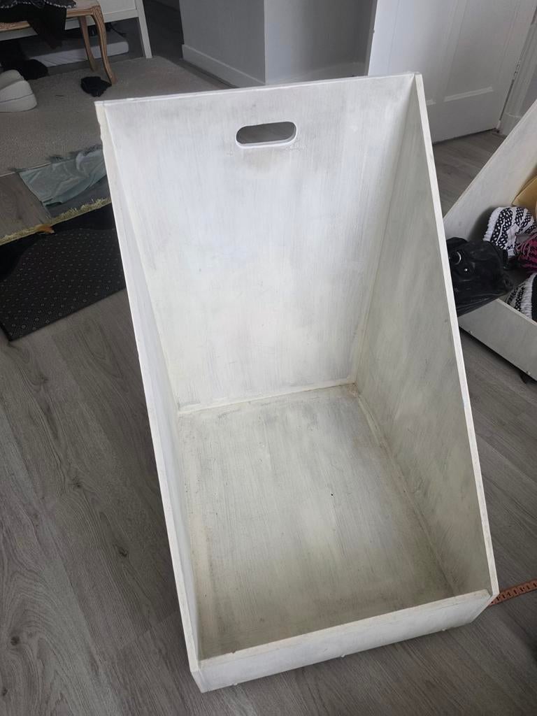 Witte houten opbergbak voor zolder, Minder dan 50 cm, Gebruikt, 50 tot 100 cm, Ophalen of Verzenden
