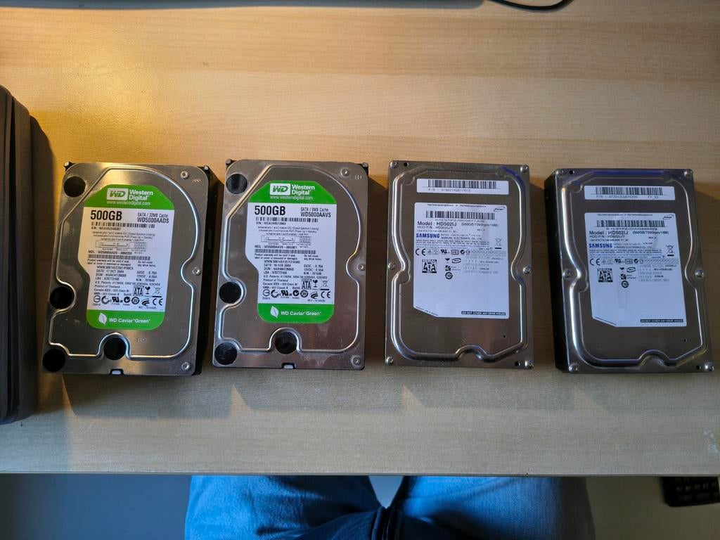 4 * 512gb hdd's, Computers en Software, Harde schijven, Ophalen of Verzenden, Gebruikt, Desktop