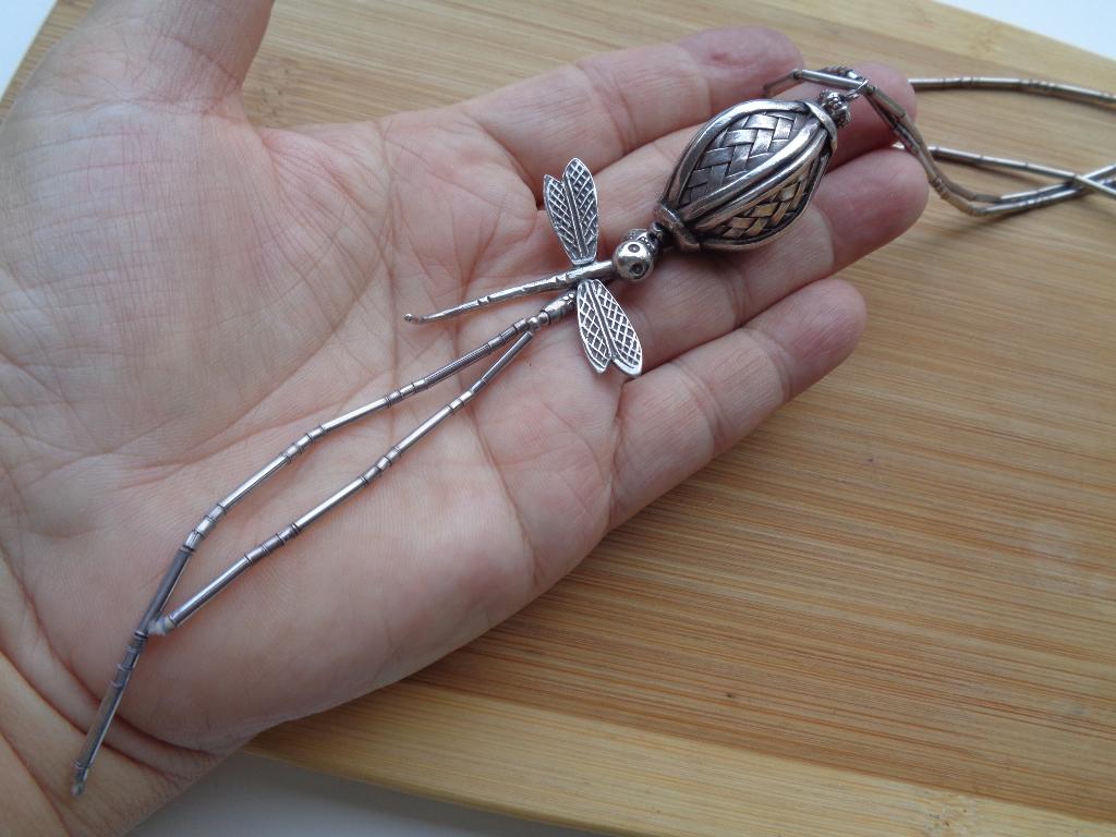 zilveren ketting Karen Hill met libelle [767], Met hanger, Verzenden, Zo goed als nieuw, Zilver