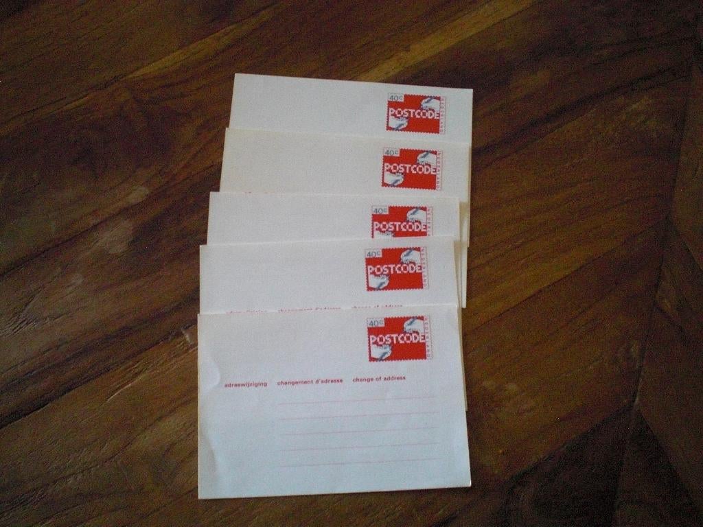 5 ongebruikte oude Adreswijziging. 40 c, Ophalen of Verzenden, 1960 tot 1980, Ongelopen