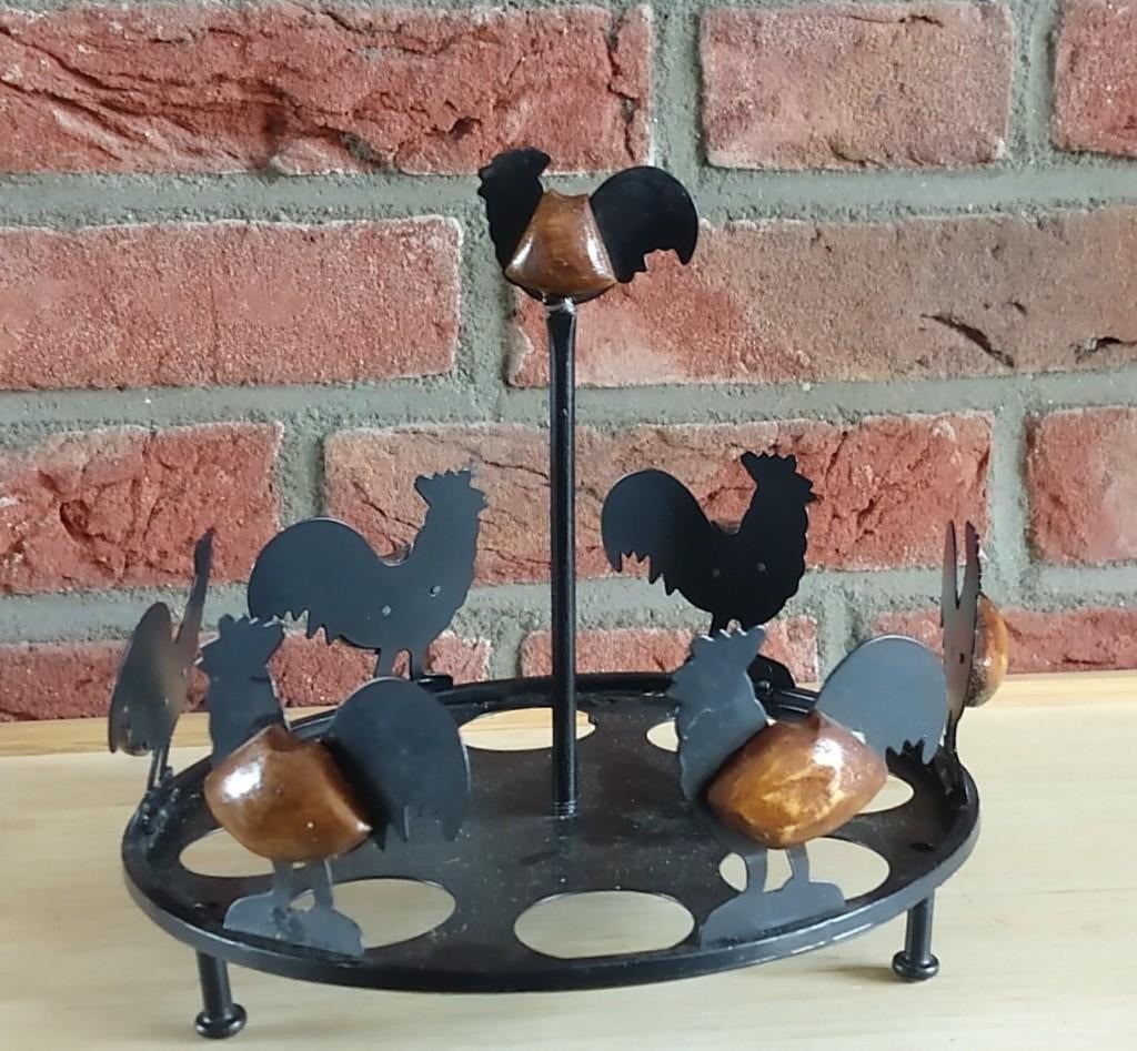 vintage eier standaard, voor 8 eieren, volgnr 20, Overige typen, Ophalen of Verzenden, Zo goed als nieuw, Zwart