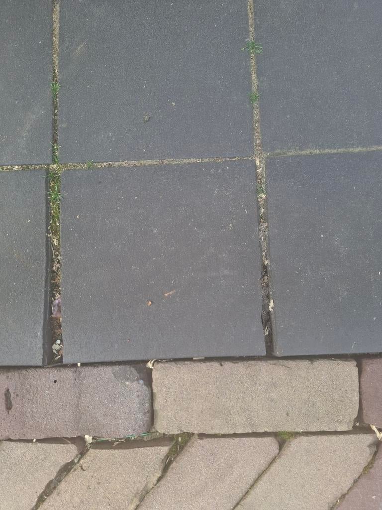 Antracietgrijze dikke tegels/straatstenen  20x20 cm (244st.), Ophalen, Gebruikt, 10 m² of meer, Beton