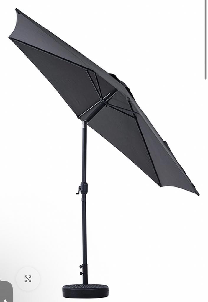 Dark grey parasol diameter 3M, Tuin en Terras, Ophalen of Verzenden, Nieuw, 3 tot 4 meter, Zweefparasol