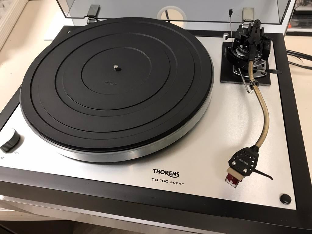 Thorens TD160 Super met SME serie 3 arm en Denon DL 110, Ophalen, Gebruikt, Platenspeler, Thorens
