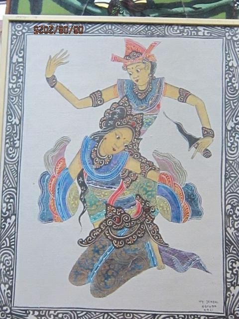 2 Balinese Danseressen met dolk en Mooie gewaden Gesign., Antiek en Kunst, Ophalen of Verzenden