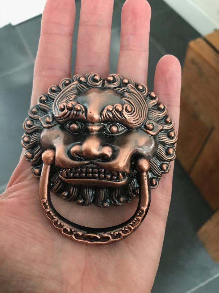 Tibetaans chinese deurklopper voor een kast of deur plastic, Verburgt Vintage, Meerkleurig, Nieuw, Kunststof