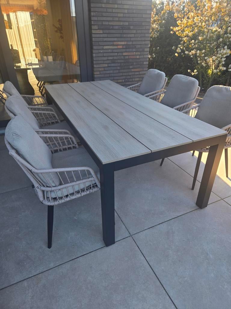 Tuintafel Cyprus 225x100cm polywood & aluminium, Ophalen, Rechthoekig, Aluminium