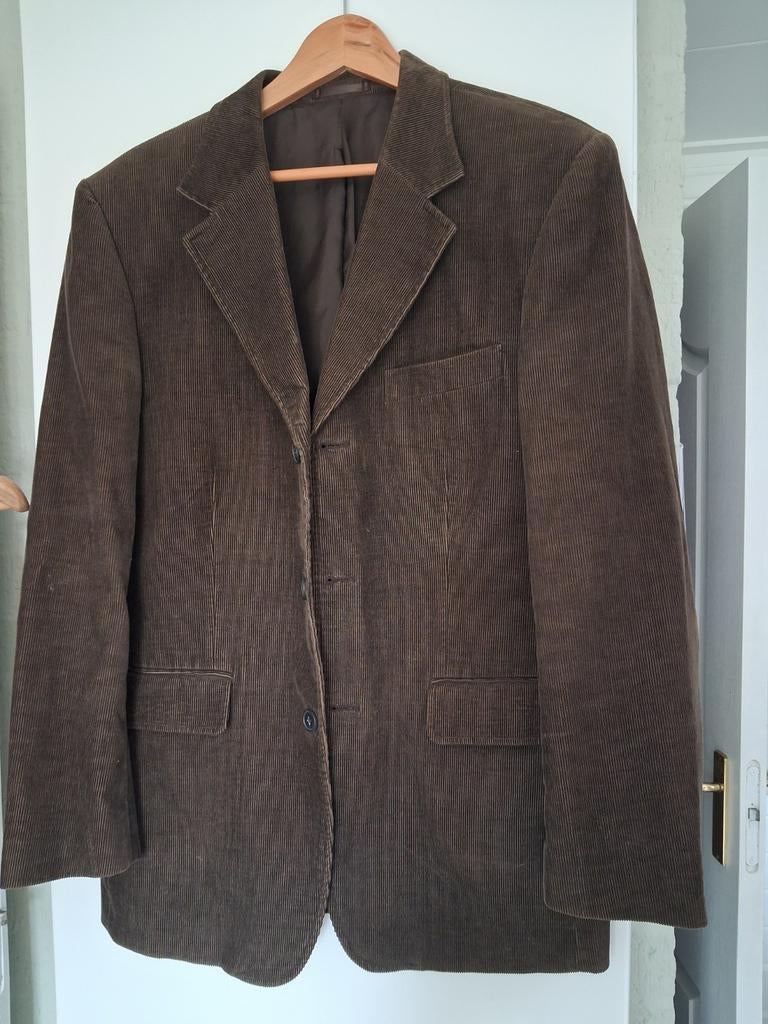 Pak tweedelig jasje colbert en broek bruin ribstof H&M, Ophalen of Verzenden, Zo goed als nieuw, Bruin